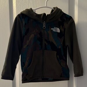 The North Face Kids' Green and Black Fleece Hoodie